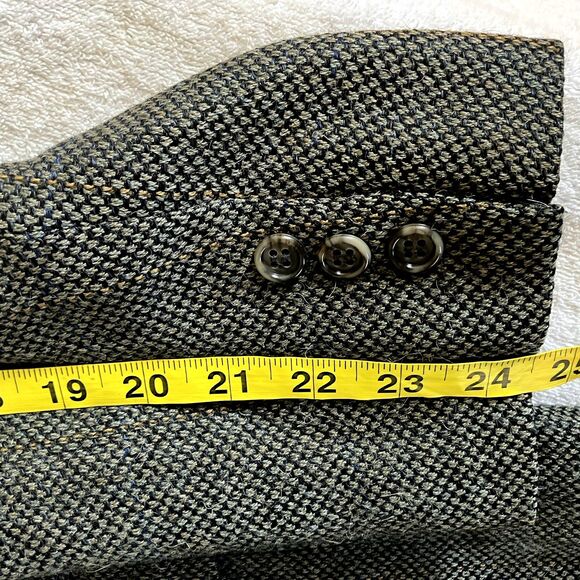 Brooks Brothers Vtg Sport Coat Wool Flannel Check Stripe Gray Black 42 43 USA - Picture 9 of 16